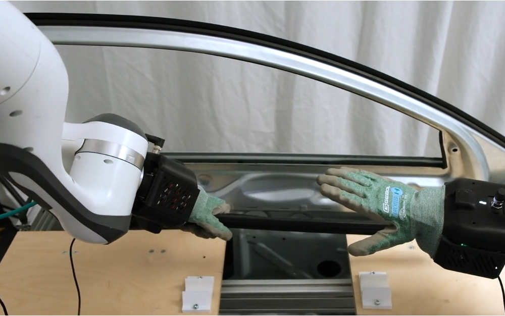 Robot otomatisasi industri dengan sistem weighing di pabrik
