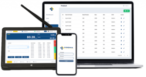 Software timbangan untuk mencatat massa bahan dan identitas batch produksi farmasi.